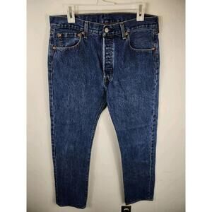 Levis 501 Mens 34x34 Blue Jeans Button Fly 100% Cotton EUC